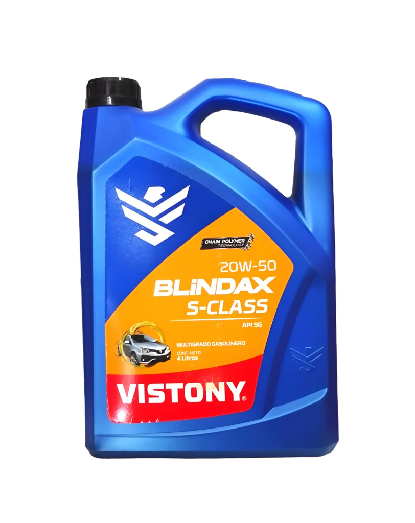 ACEITE MOTOR A GASOLINA BLINDAX S-CLASS SAE 20W-50 4L VISTONY